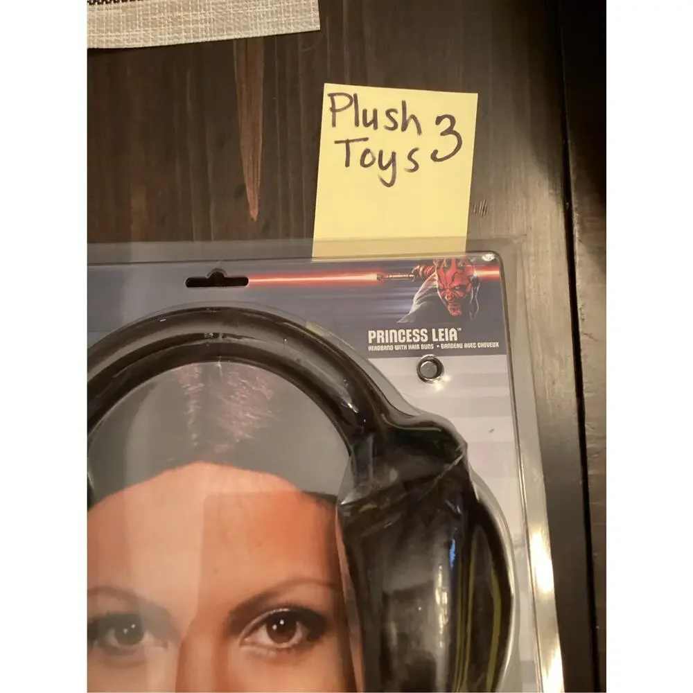 NIB Rubie's Star Wars Princess Leia Headband Hair Buns with Darth Maul Error